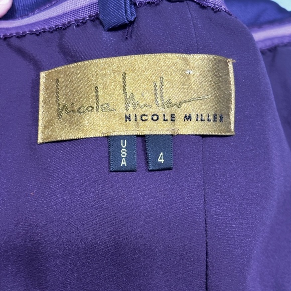 Nicole Miller Ruched Bodycon Cocktail Dress - Purple Size 4 - Picture 8 of 9
